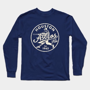 Old Style Houston Astros 2 by Buck Tee Long Sleeve T-Shirt